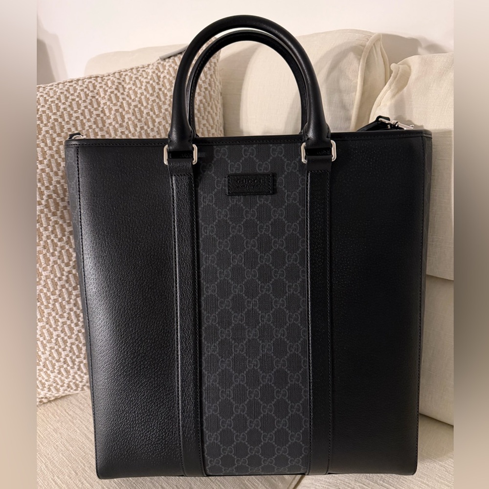 Gucci Black and Dark Gray Men's Briefcase